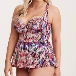 NWT Torrid Mirage Peplum Skirted One Piece Size 2